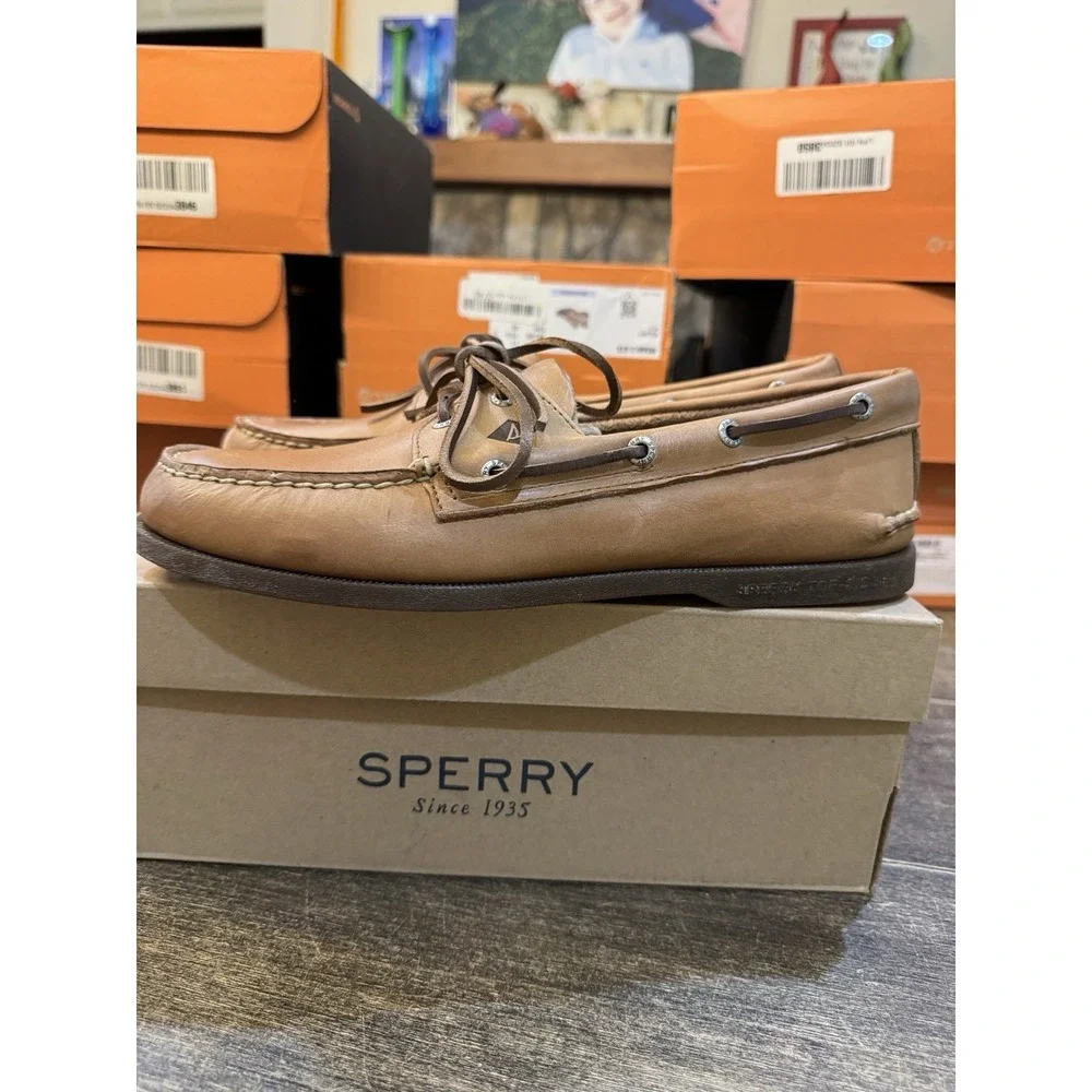 NEW SPERRY Original Boat Shoes Mens 11 Top Sider Sahara Brown EU 44.5 Preppy!